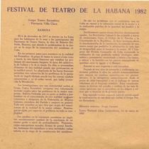 Program for the festival, Festival de Teatro de La Habana 1982