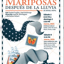 Program for the theatrical production, Mariposas después de la lluvia