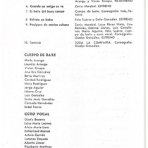 Program for the theatrical production, Viene el musical