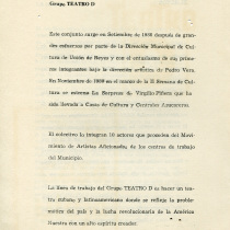 Program for the theatrtical production, La casa vieja