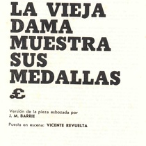 Program for the theatrical production, La vieja dama muestra sus medallas