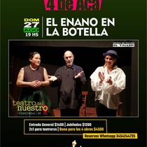 Poster for the theatrical production, El enano en la botella