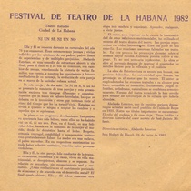 Program for the festival, Festival de Teatro de La Habana 1982