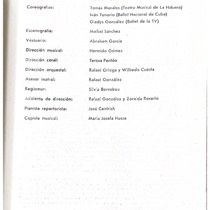 Program for the theatrical production, Viene el musical