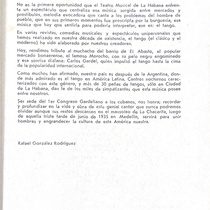 Program for the theatrical production, Tangos
