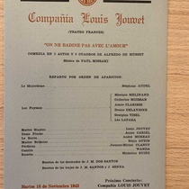 Program for the theatrical production, On ne badine pas avec l'amour