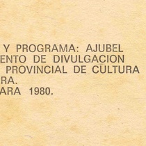 Program for the theatrical production, Los novios