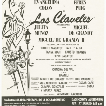 Playbill for the production, "Los claveles"