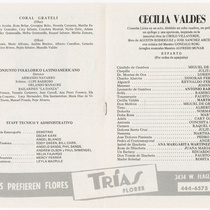 Program for the production, "Cecilia Valdés"