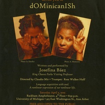 Flyer for the performance, dOMinicanISh