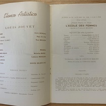 Program for the theatrical production, L'Ecole des Femes